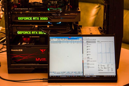 A mining rig with multiple GPUs lined up, highlighting the intense computational power needed for cryptocurrency mining.